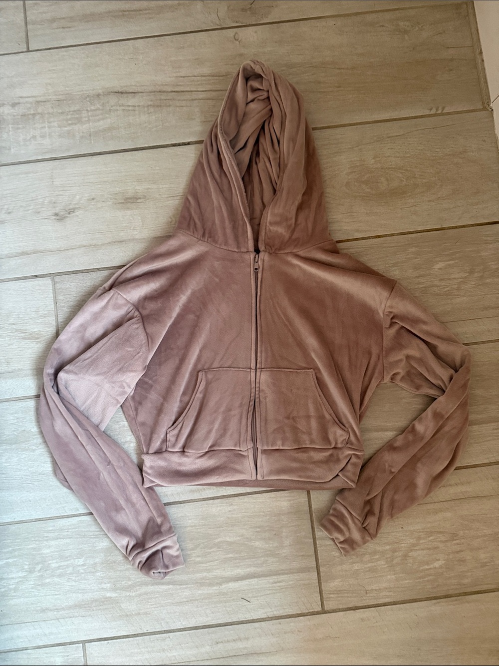 SKIMS Dusty Mauve Plush Zip Hoodie